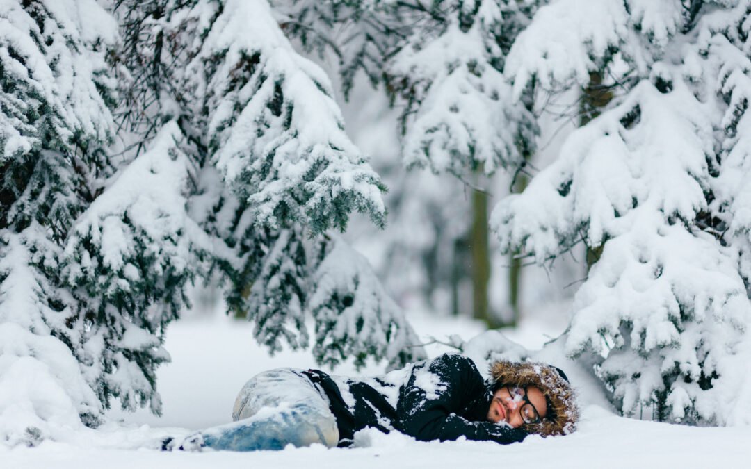 Genieße das Winterwaldbaden